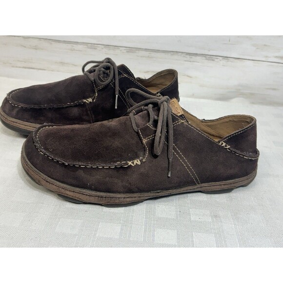 OluKai Ohana Lace Up Nubuck Leather Men’s 10.5 EU 44.5 M Brown Leather Shoes main image 15
